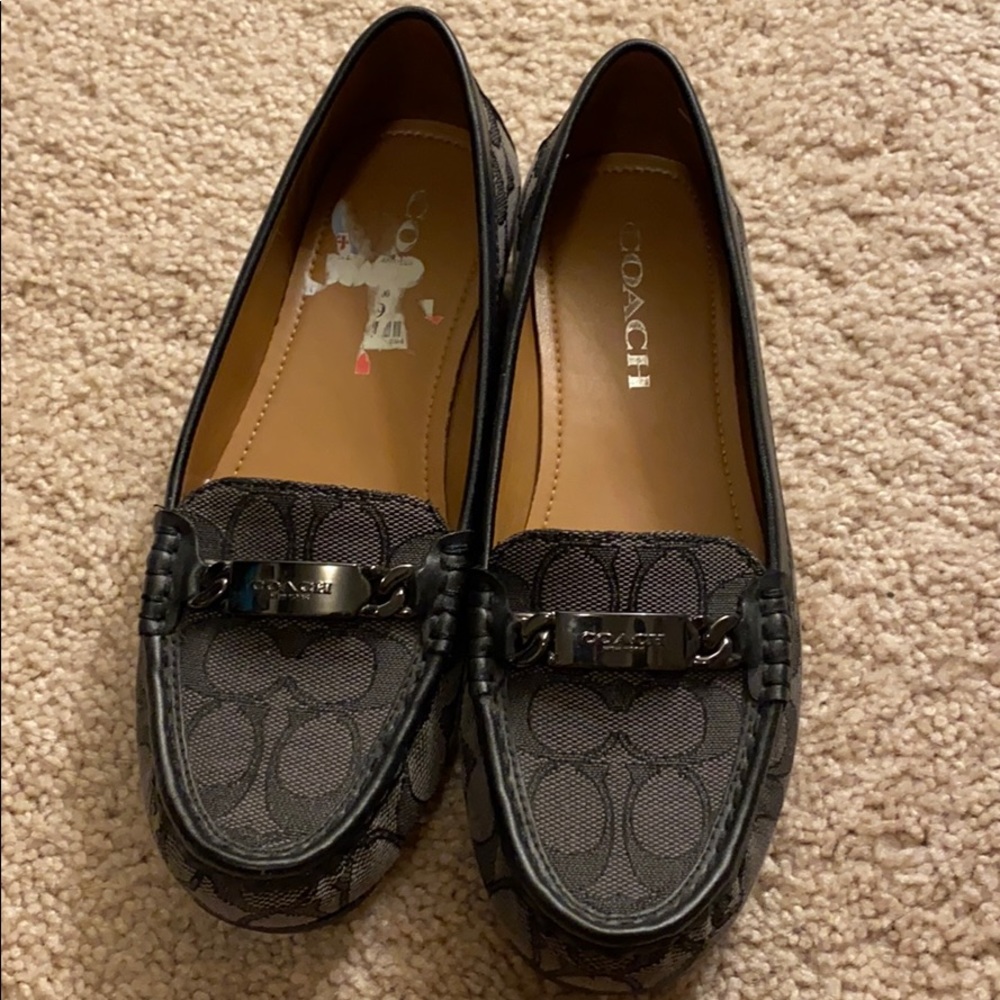 Coach logo loafers gray worn once sz 6.5